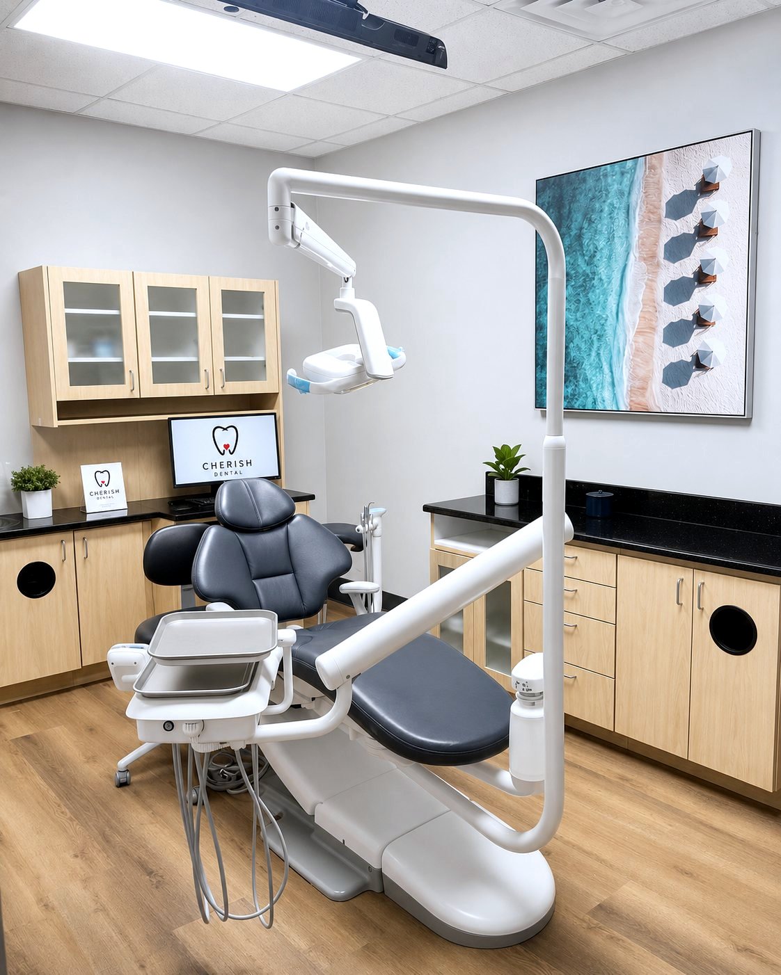 Tooth extraction treatment room at Cherish Dental in McKinney