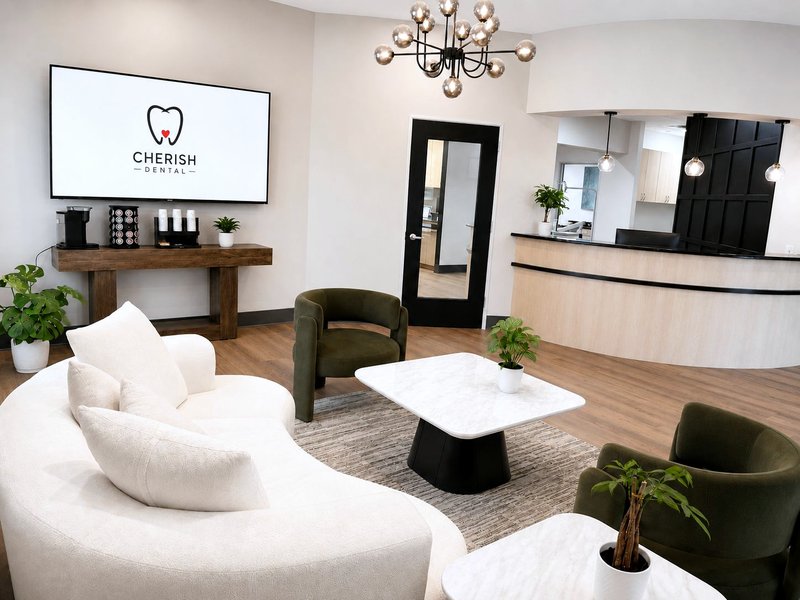 Sala de espera de Cherish Dental, McKinney TX